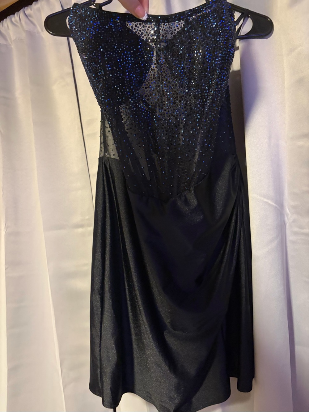 Elegant Black Beaded Fit & Flare Dress